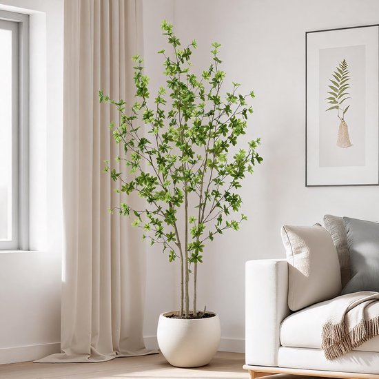 Unyqoos® Decoratieve kunstplant Enkianthus met realistische bladeren voor huis en kantoor