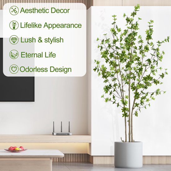 Unyqoos® Decoratieve kunstplant Enkianthus met realistische bladeren voor huis en kantoor
