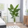 Unyqoos® Grote Tropische Bananenboom van 180 cm met Realistische Bladeren en Witte Pot