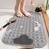 Unyqoos® Grijze antislip douchemat met massagekussen en afvoergaten voor veilig douchen