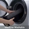 Unyqoos® Zwarte absorberende badmat met traagschuim en antislip voor veilig gebruik