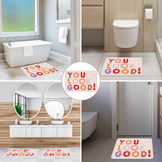 550x550-21994.jpg Unyqoos® Zachte en wasbare badmat met antislip laag voor badkamer en meer