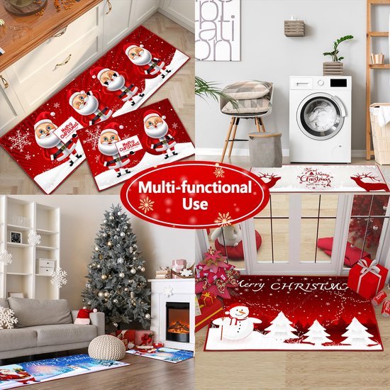 550x550-22024.jpg Unyqoos® Set van twee kerstthema keukenmatten met antislip en absorberende eigenschappen