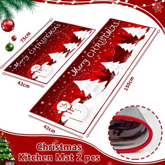550x550-22025.jpg Unyqoos® Set van twee kerstthema keukenmatten met antislip en absorberende eigenschappen