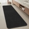 Unyqoos® Zachte en absorberende zwarte badmat met antislip en wasbare eigenschappen