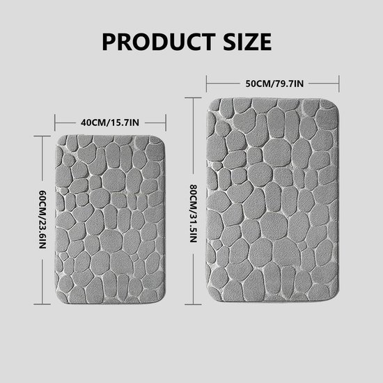 Unyqoos® Comfortabele en absorberende badmat van traagschuim voor badkamer, 40x60 cm