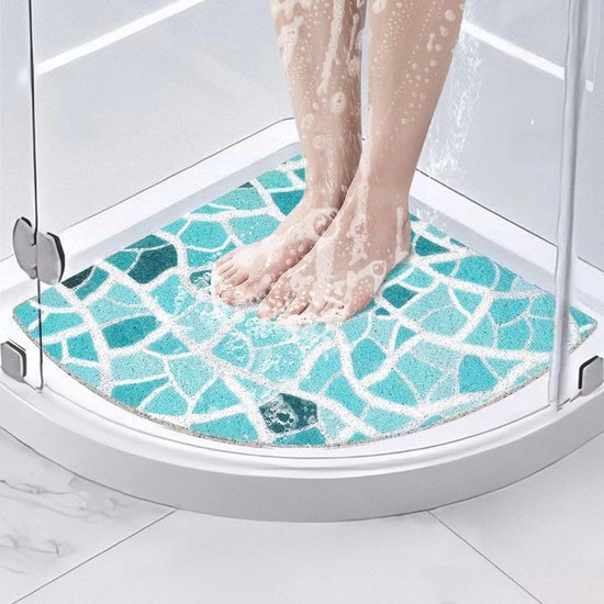 Unyqoos® Antislip driehoekige douchemat met afvoergaten voor veilige badkamers
