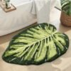 Unyqoos® Stijlvolle en praktische badmat met bladpatroon voor badkamer en meer