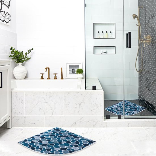 Unyqoos® Driehoekige antislip douchemat voor veilige en comfortabele douche-ervaring