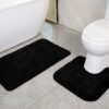 550x550-22106.jpg Unyqoos® Set van 2 Zwarte Badmatten en WC-mat met Antislip en Zachte Microvezel