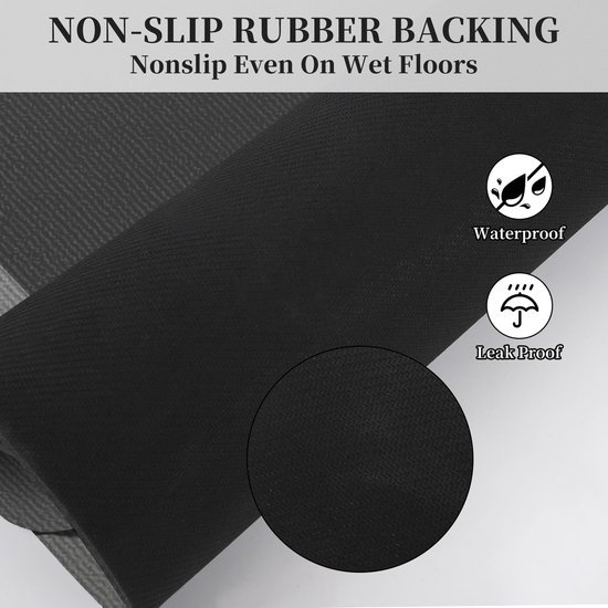 Unyqoos® Donkergrijze antislip badmat met snelle absorptie en wasbare functie