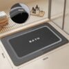 Unyqoos® Donkergrijze antislip badmat met snelle absorptie en wasbare functie