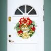 550x550-22159.jpg Unyqoos® Prachtige kunstkerstkrans met strik en bloemen voor feestelijke decoratie