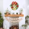 550x550-22161.jpg Unyqoos® Prachtige kunstkerstkrans met strik en bloemen voor feestelijke decoratie