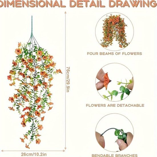 550x550-22171.jpg Unyqoos® Set van twee decoratieve kunstbloemen voor buitengebruik in tuin of balkon