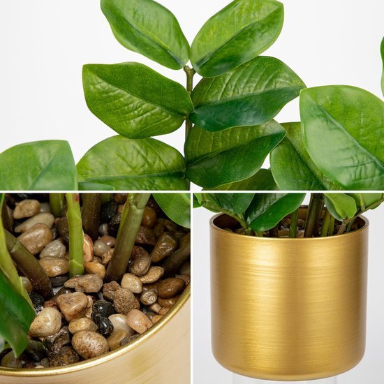 Unyqoos® Decoratieve kunstplanten in gouden pot voor huis en kantoor, groente, 30 cm