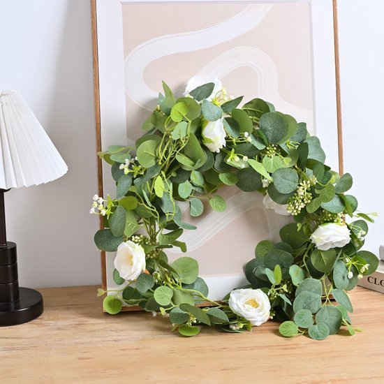 550x550-22195.jpg Unyqoos® Set van 4 decoratieve kunstslingers met rozen en eucalyptusbladeren