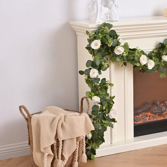 550x550-22198.jpg Unyqoos® Set van 4 decoratieve kunstslingers met rozen en eucalyptusbladeren