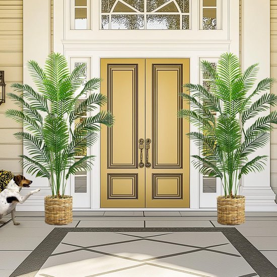 Unyqoos® Realistische kunstpalm van 180 cm met 18 stammen voor binnen en buiten