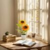 Unyqoos® Realistisch ogende gele kunstbloemen in pot voor interieurdecoratie