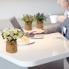 Unyqoos® Set van vier kleurrijke kunstplanten voor decoratie in huis of kantoor