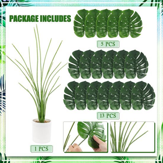 Unyqoos® Decoratieve kunstplant palm van 75 cm voor binnen en buiten gebruik