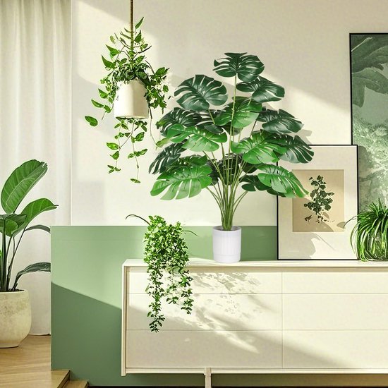 Unyqoos® Decoratieve kunstplant palm van 75 cm voor binnen en buiten gebruik