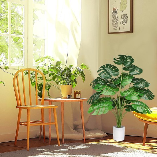 Unyqoos® Decoratieve kunstplant palm van 75 cm voor binnen en buiten gebruik