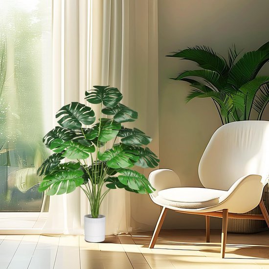 Unyqoos® Decoratieve kunstplant palm van 75 cm voor binnen en buiten gebruik