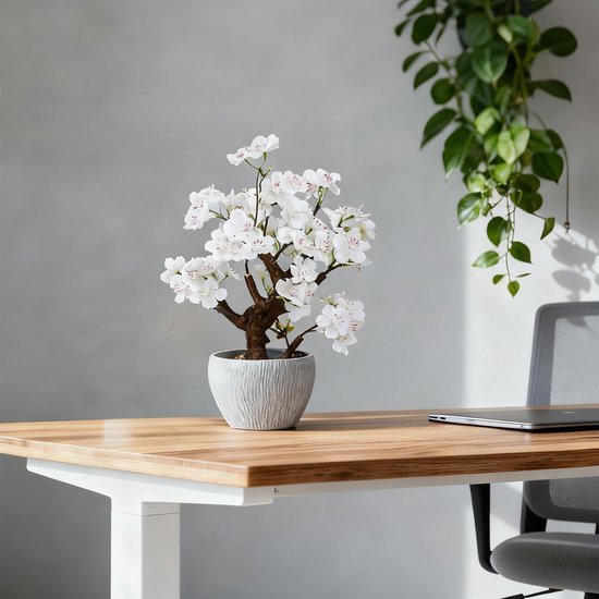 Unyqoos® Realistische kunstbloesem potplant voor stijlvolle binnendecoratie thuis of op kantoor