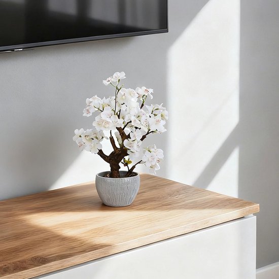 Unyqoos® Realistische kunstbloesem potplant voor stijlvolle binnendecoratie thuis of op kantoor