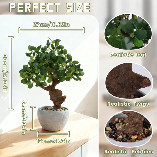 Unyqoos® Realistische kunstplant camelia in stijlvolle pot voor binnenhuisdecoratie