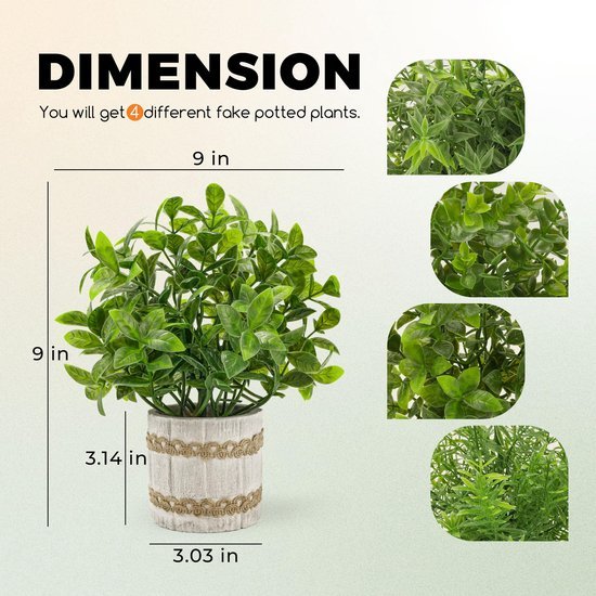 550x550-22333.jpg Unyqoos® Set van vier levensechte kunstplanten voor decoratie in huis en kantoor