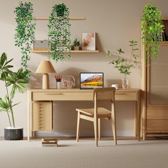 Unyqoos® Set van drie decoratieve kunsthangplanten in pot voor interieur en buitenruimte
