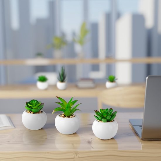 550x550-22347.jpg Unyqoos® Set van 6 decoratieve kunstplanten in witte keramische potten voor elk interieur