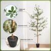 Unyqoos® Kunstplant van 150 cm met natuurlijk ogende houten stam en 273 bladeren voor binnen en buiten