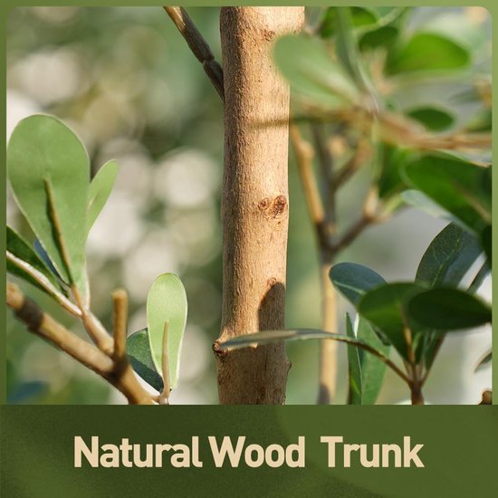 Unyqoos® Kunstplant van 150 cm met natuurlijk ogende houten stam en 273 bladeren voor binnen en buiten