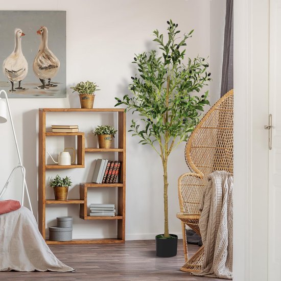 Unyqoos® Realistische kunstmatige olijfboom met bladeren en vruchten voor binnen- en buitendecoratie