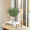 Unyqoos® Decoratieve kunstplant eucalyptus in glazen vaas voor interieurdecoratie