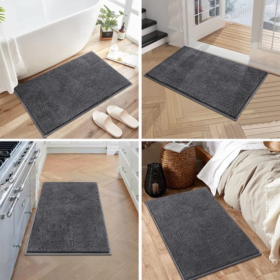 Unyqoos® Stijlvolle en Comfortabele Badmatset van Drie Stuks met Antislip en Wasbare Chenille