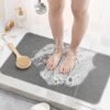 Unyqoos® Grijze antislip douchemat van luffa voor veiligheid en comfort in badkamer