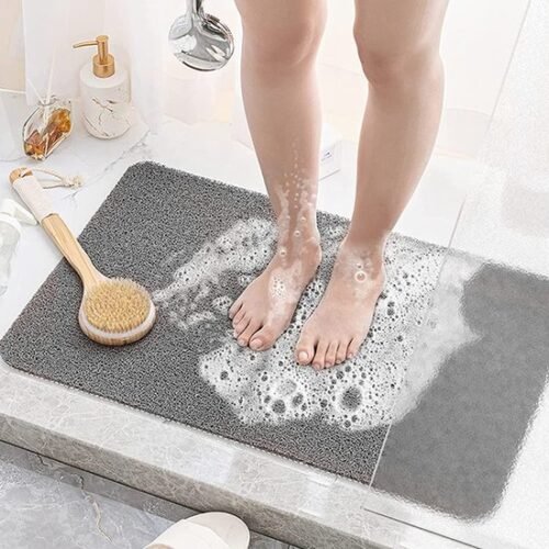 Unyqoos® Grijze antislip douchemat van luffa voor veiligheid en comfort in badkamer
