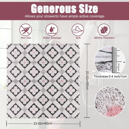 Unyqoos® Antislip Douchemat van Luffa en PVC voor Badkamer en Keuken