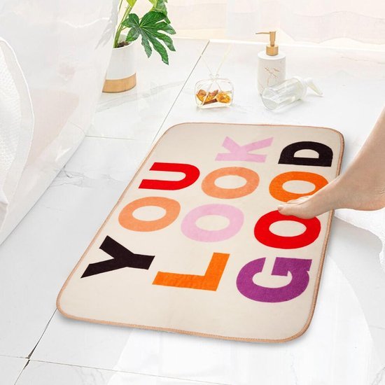 550x550-22442.jpg Unyqoos® Absorberende en Antislip Beige Badmat voor Comfortabele Badkamerervaring