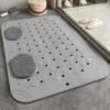 Unyqoos® Grijze antislip douchemat met massage en drainagegaten voor veilig baden