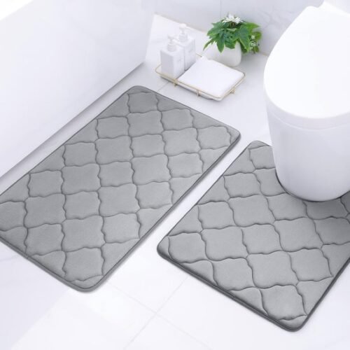 550x550-22519.jpg Unyqoos® Tweedelige set badmatten met traagschuim en antislip voor badkamer
