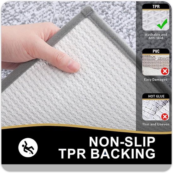 550x550-22551.jpg Unyqoos® Zachte en Absorberende Antislip Douchemat voor Badkamer in Grijs