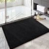 Unyqoos® Zwarte antislip badmat van microvezel 60x90 cm voor ultiem comfort