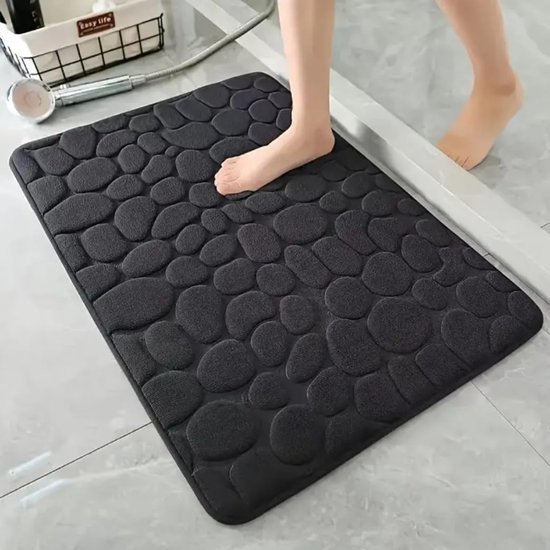 Unyqoos® Luxe badkamer mat met 3D steenpatroon voor een stijlvol interieur