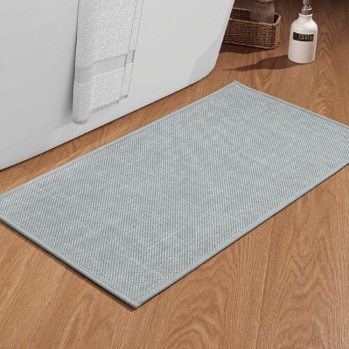 550x550-22588.jpg Unyqoos® Stijlvolle Antislip Badkamermat met Rubberen Achterkant 43 x 81 cm Lichtgrijs